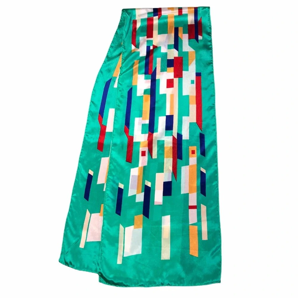 80’s Vintage Silk Turquoise Scarf